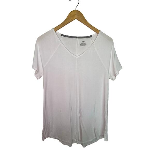 SOMA Women’s Soft Jersey Short Raglan Sleeve Tunic Tee Size S Bright White Top - Picture 3 of 7